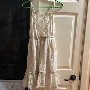 ILLA ILLA Cream Swiss Dot Ruffle Tie-Back Mini